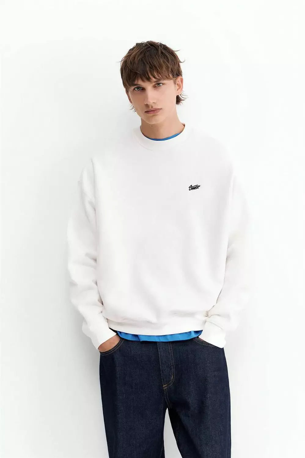 Pull&Bear Signature Logo Oversized Sweatshirt