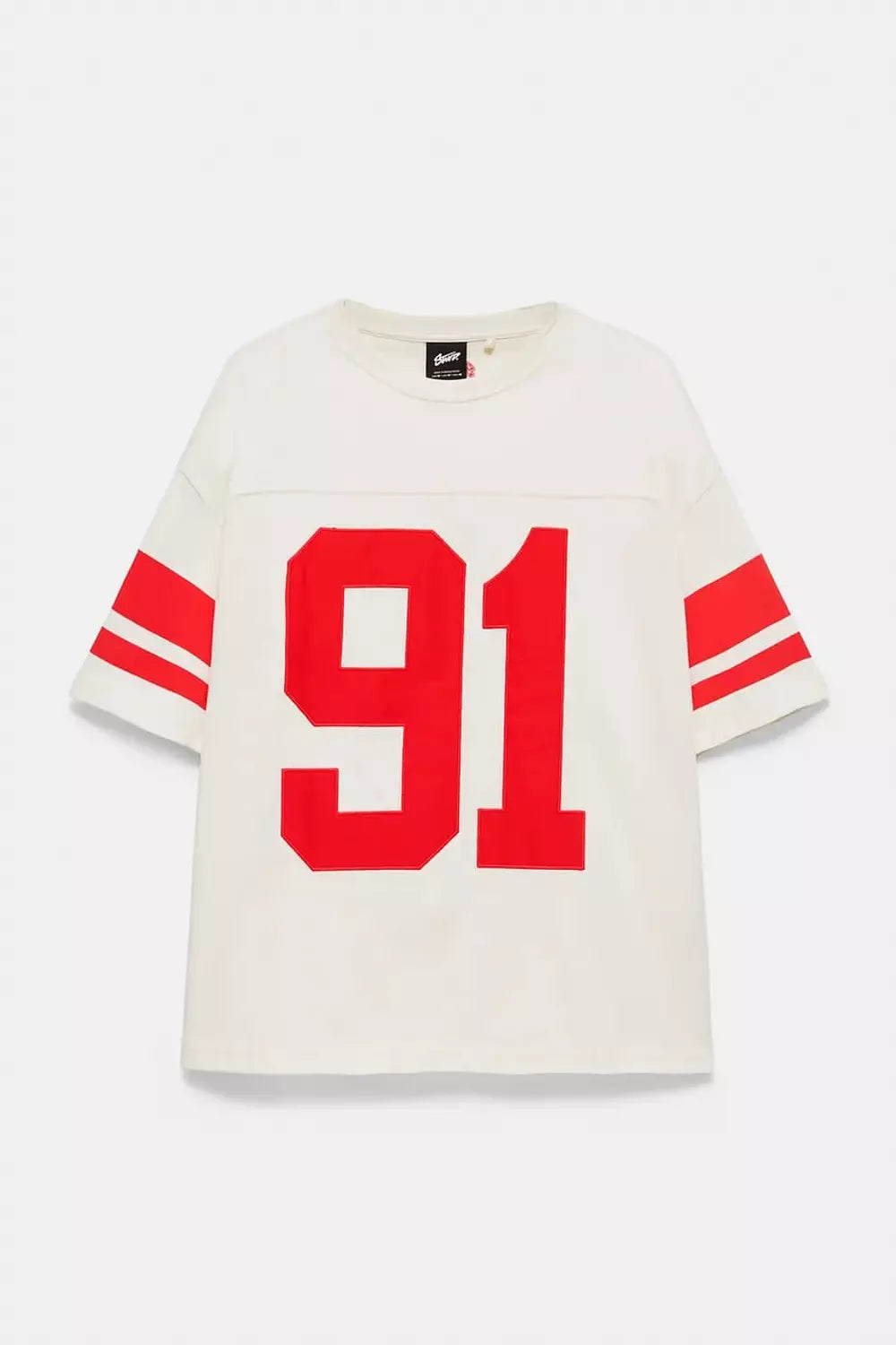 PULL&BEAR VARSITY 91 EMBROIDERED T-SHIRT