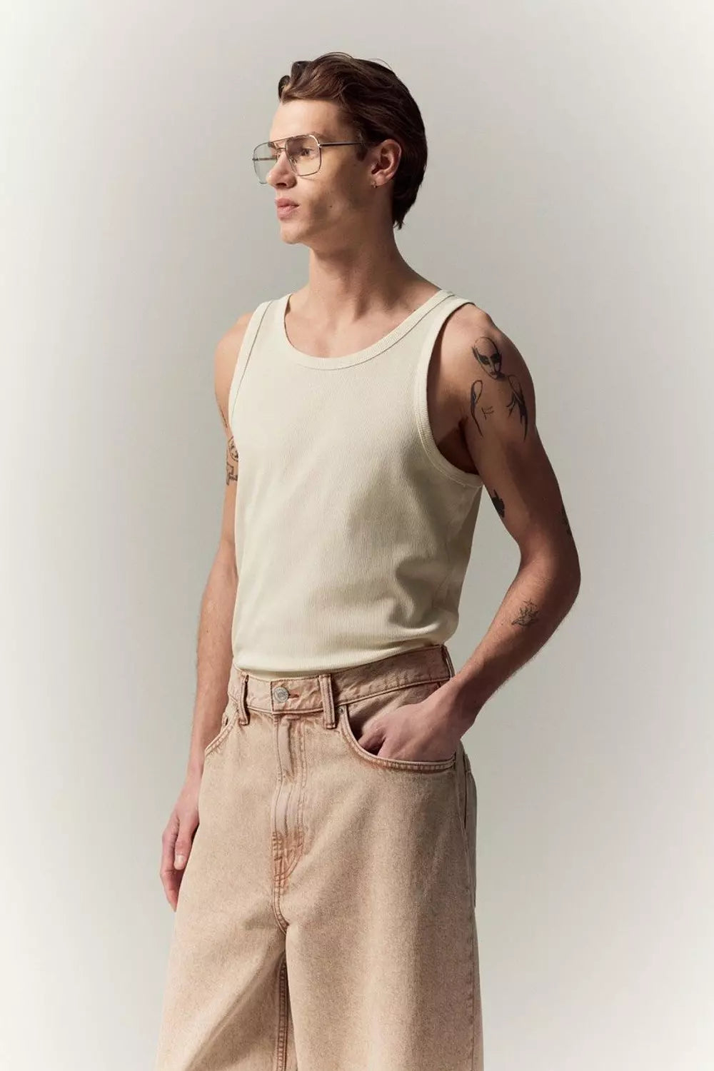 H&M SLIM FIT RIBBED TANK TOP