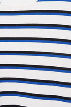 PULL&BEAR STRIPED SHORT SLEEVE T-SHIRT - BLUE