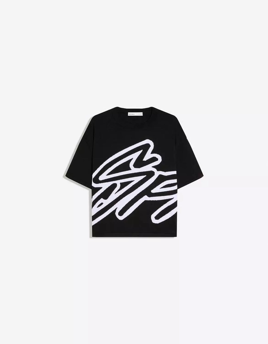 BERSHKA SHORT SLEEVE PRINT T-SHIRT
