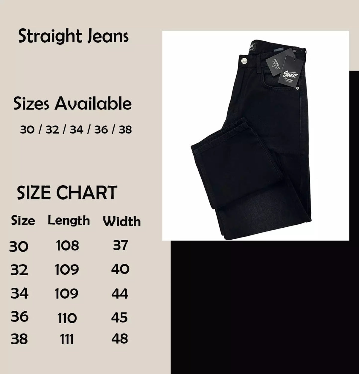 Pull&Bear ‘’STWD’’ Straight Black Jeans