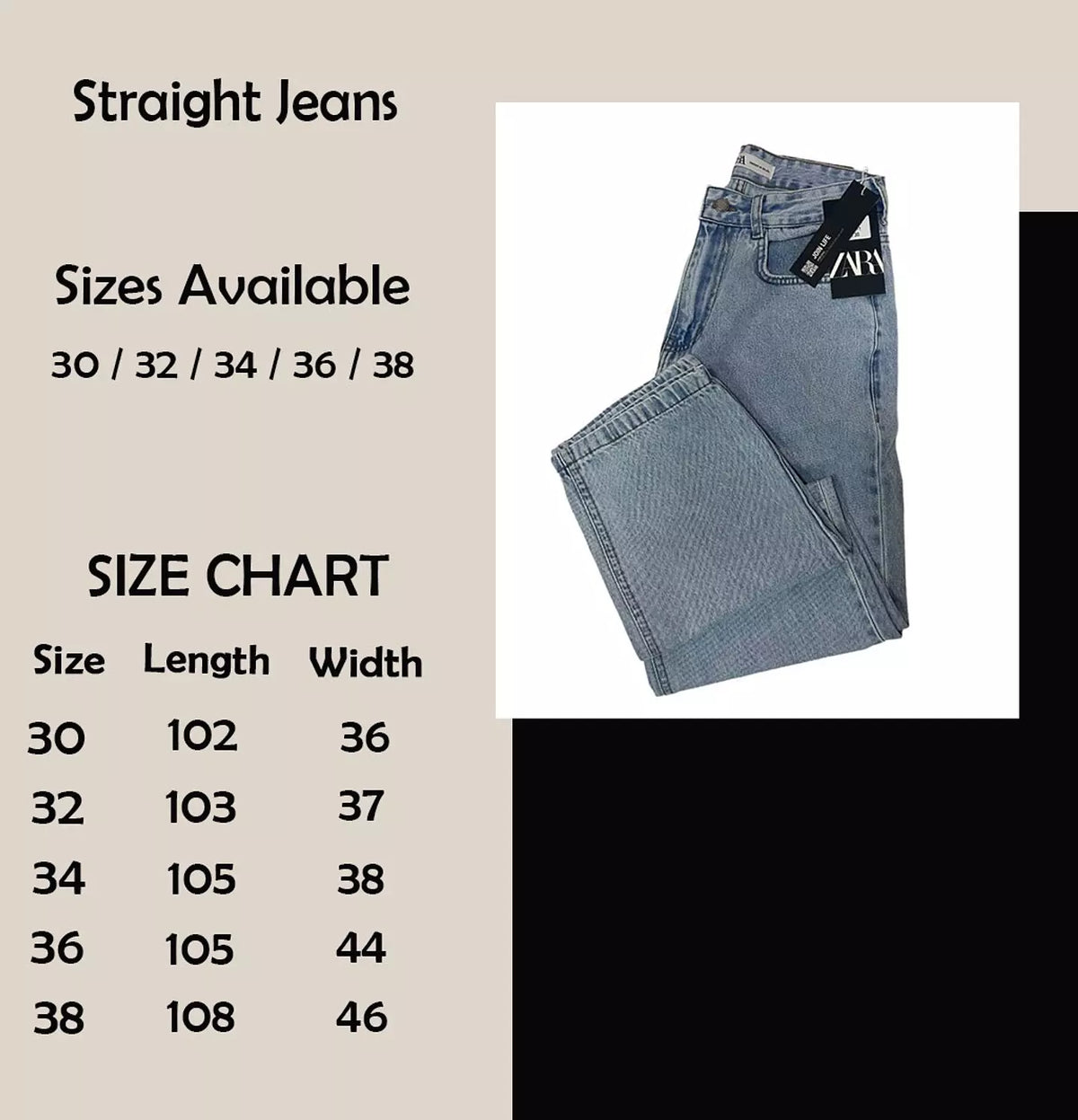 Zara Light Wash Straight Leg Jeans