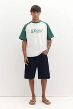 PULL&BEAR - HVID RAGLAN -T-SHIRT