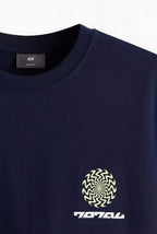 H&M Dark Blue Printed Loose Fit T-shirt