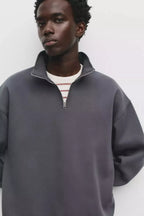 Pull&bear Basic Quarter Zip Sweatshirt