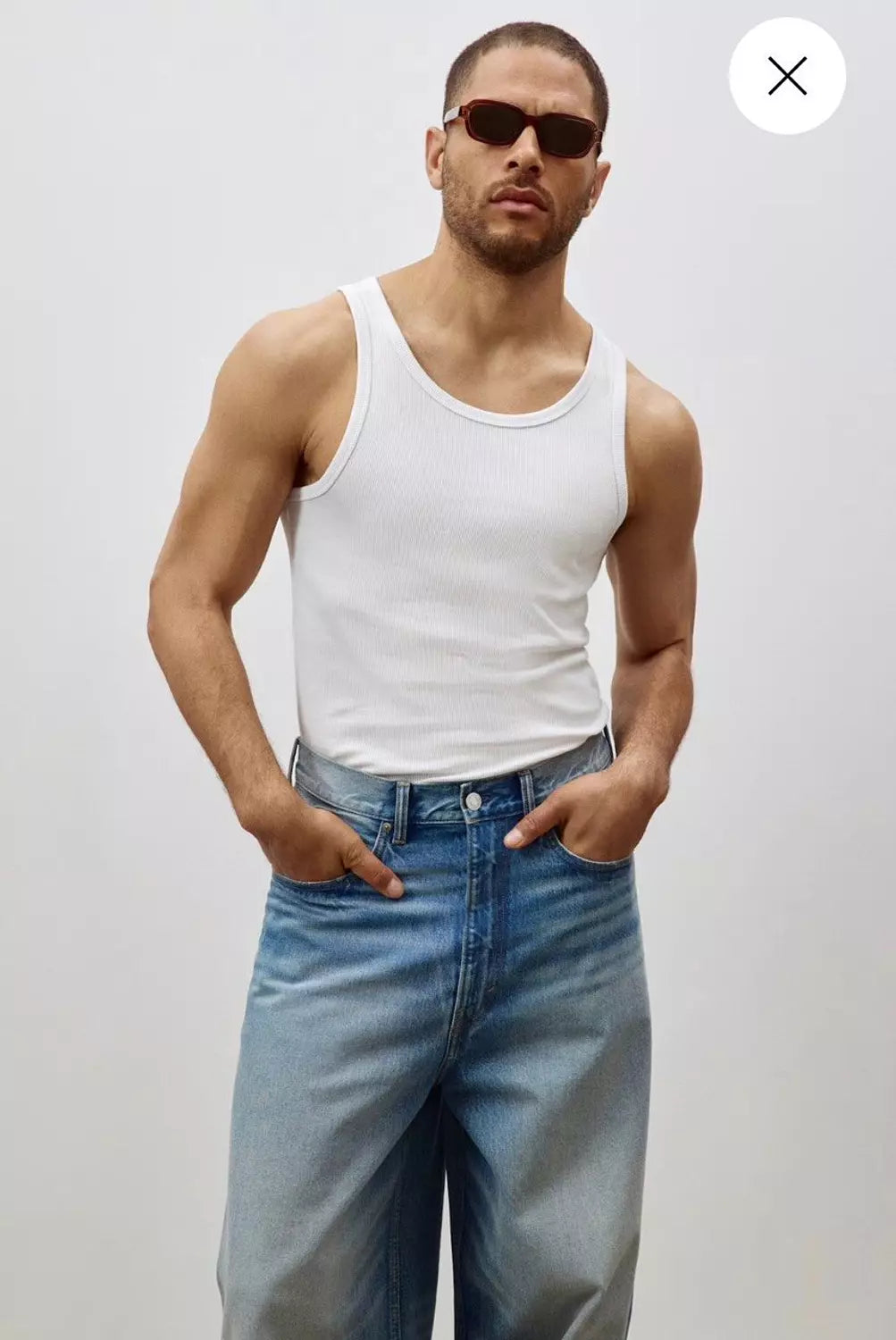 H&M SLIM FIT RIBBED TANK TOP