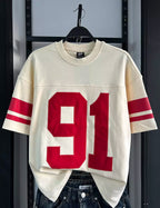 PULL&BEAR VARSITY 91 EMBROIDERED T-SHIRT