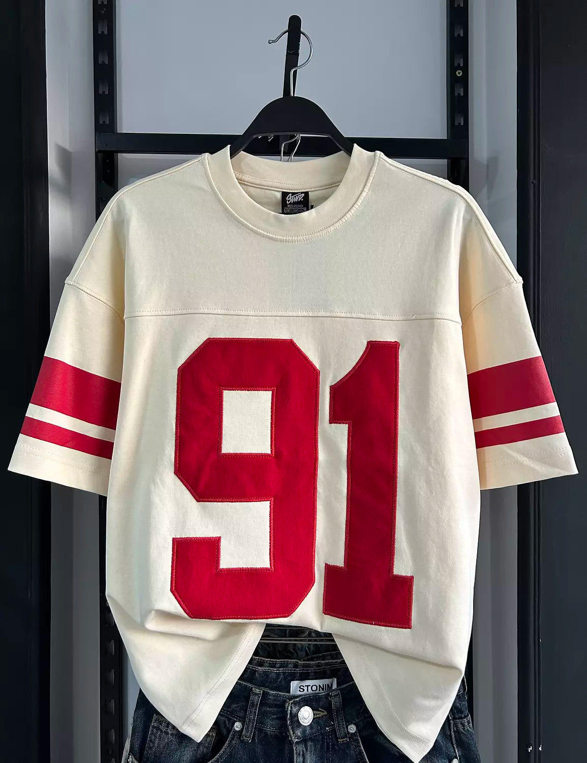 PULL&BEAR VARSITY 91 EMBROIDERED T-SHIRT