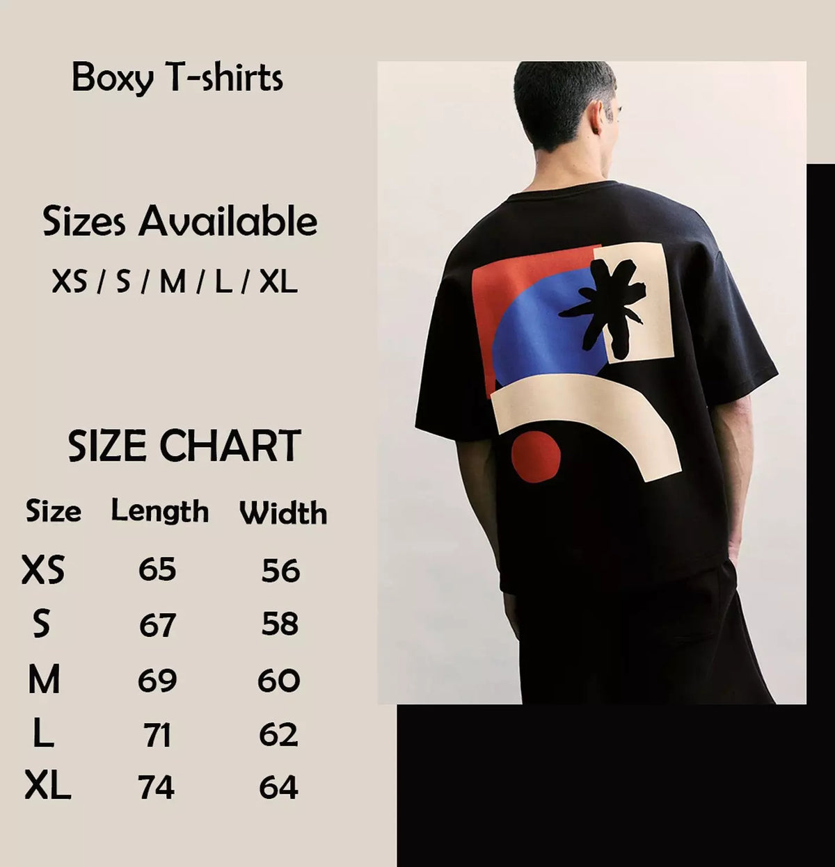 Pull&Bear Abstract Graphic Oversized T-Shirt – Black